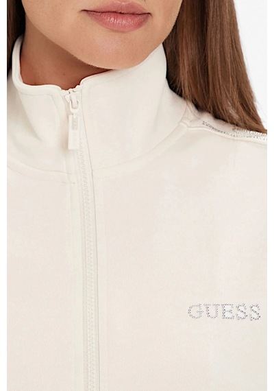 Guess Octavia Kadın Beyaz Aktif Sweatshirt V5bq15kcx22-g1h6 Beyaz