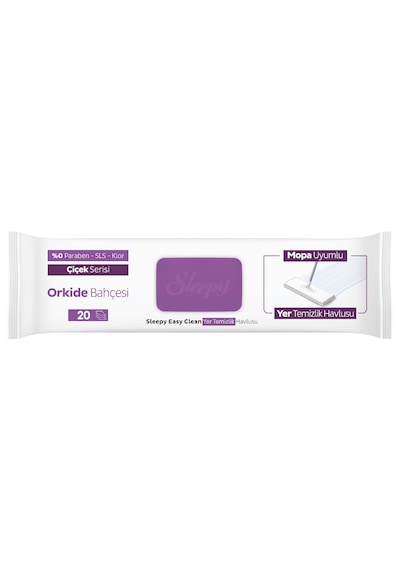 Sleepy Easy Clean Orkide Bahçesi Mopa Uyumlu Yer Temizlik Havlusu&Mendili 20 Yaprak
