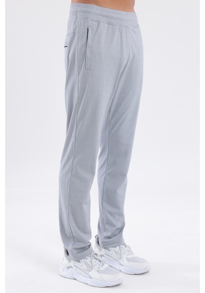 Rowinger Merserize Premium Dokulu Fermuarlı Cepli Düz Paça Erkek Spor Pantolon Eşofman Altı Grey