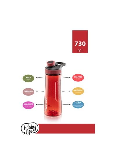 2 Li Set 730ml 530ml. Su Matarası Su Şişesi Suluk Bpa Içermez Kırmızı Kırmızı