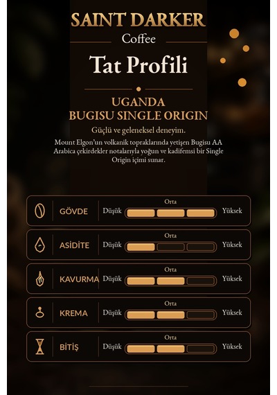 Saint Darker Bugisu %100 Arabica Çekirdek Kahve 500 G