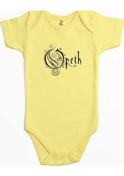 Zepplin Giyim Opeth Logo Classic 2 Sarı Bebek Body Zıbın