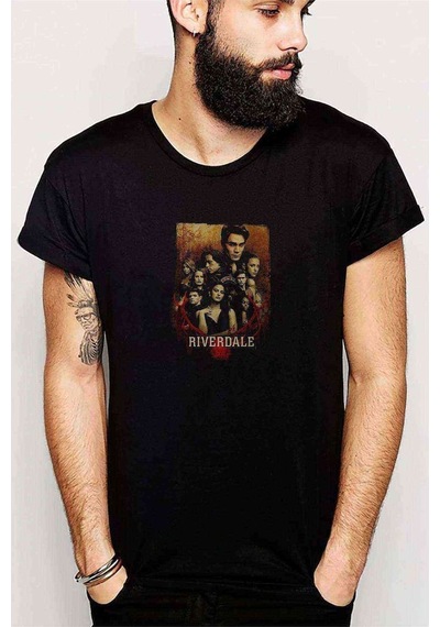 Riverdale Wallpaper Baskılı Siyah Erkek Tshirt