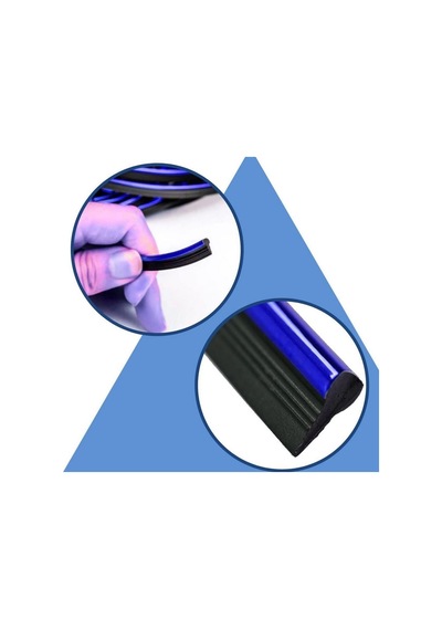 Zhltools Mavi Araba Oto Trim Dekorasyon Şeridi Kauçuk Elastik Kolay Kurulum 5 Metre Şerit Bant