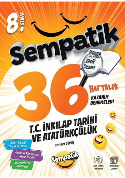 8.sınıf Sempatik 36 Haftalık Kazanım Denemeleri Seti + Lgs 900 Soruluk Kamp Maximumu