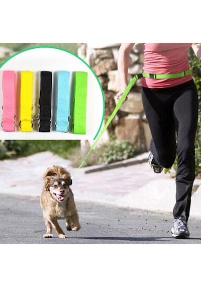 İndirimsmart Bundera Köpek Tasması Eller Serbest Kedi Köpek Gezdirme Bel Tasması Kayışı İpi Ayarlanabilir Tasma