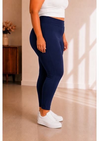 Sngl Tekstil Kadın Büyük Beden Çelik İnterlok Kumaş Toparlayıcı Tayt 3xl 4xl 5xl 6xl 7xl 8xl 9xl Lacivert