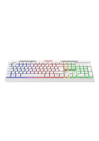 Membran Switch Rainbow Led Işıklı Türkçe Q Gaming Oyuncu Klavyesi Beyaz Renk Klavye