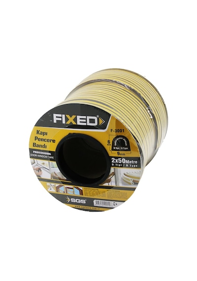 Sgs Fixed F-3001 Kapı Ve Pencere Bobin Fitil Bandı D Profil 9x6 Mm 100 M - Kahverengi