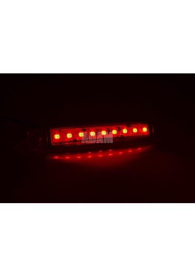 10 Adet Kırmızı Parmak Lamba 9 Led Su Geçirmez 12v 24v Emir
