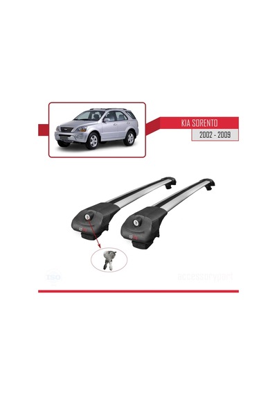 Kia Sorento 2002-2009 Arası İle Uyumlu Ace-1 Ara Atkı Tavan Barı Gri