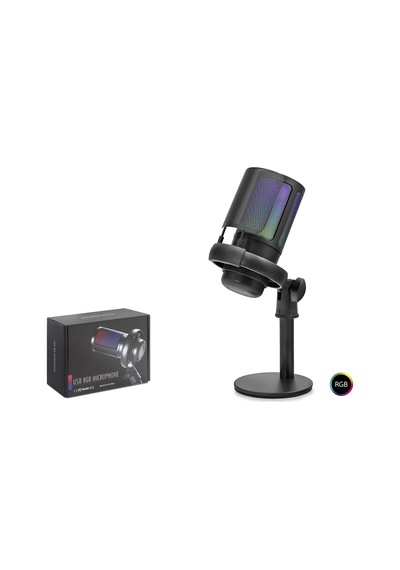 Hadron Me6sb Gaming Rgb Masaüstü Mikrofon Mikser Kontrollü Çinko Gövde Type-c 192khz 24bit - Siyah