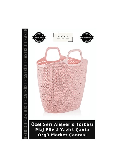 Özel Seri Alışveriş Torbası Plaj Filesi Yazlık Çanta Örgü Market Çantası Çok Renkli