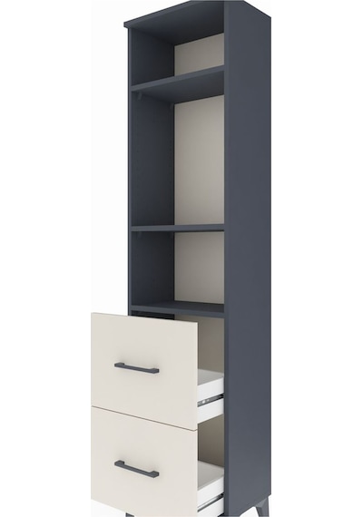 Arges Dolap 3 Raflı 2 Çekmeceli 44x30x182 Antrasit-aytaşı Antrasit