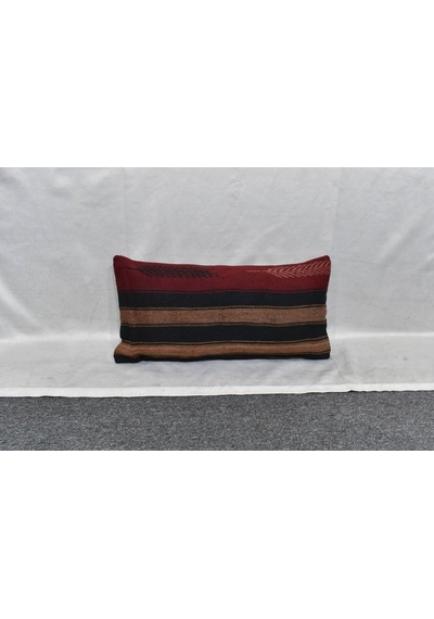 Zehra Abla Halı Yeni El Dokuma Dekoratif Lumbar Kilim Kırlent Yastık Kılıfı 6164