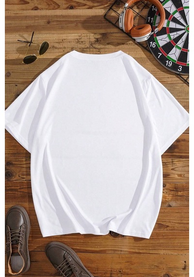 Flood Of Style Unisex Nasa Baskılı T-shirt Beyaz