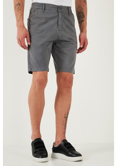 Buratti Pamuklu Slim Tapered Bermuda Erkek Şort 4503S67Smilano Gri