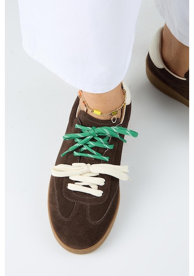 Manijero Krahe Barbella 2 Kadın Hakiki Deri Üç Ayrı Alternatif Bağcıklı Kahve-ekru Sneakers Manijero Krahe Barbella 2 Kadın Hakiki Deri Üç Ayrı Alternatif Bağcıklı Kahve-ekru Sneakers