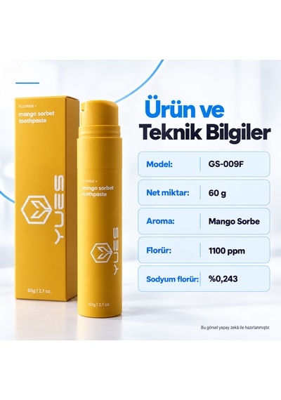 Yues Mango Aromalı Florürlü Pompalı Diş Macunu 60 G Gs-009f Beyazlatma