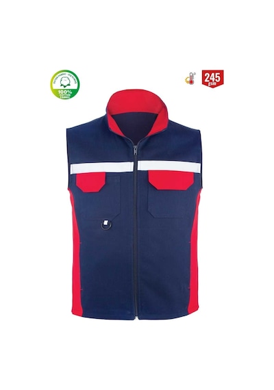 My Form Santo 16/12 Gabardin Yazlık Yelek-lacıvert Kırmızı Lacivert - Kırmızı