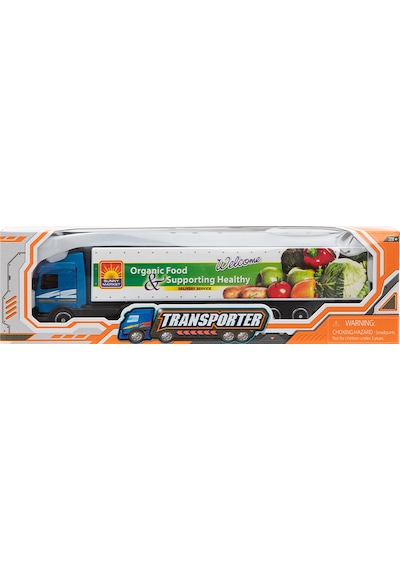 Express Wheels Transporter Die Cast Konteyner Kamyonu Mavi