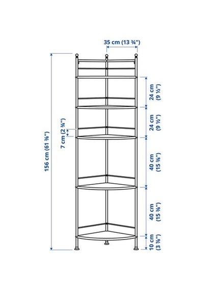 Ikea Frösjön Raf Ünitesi, Siyah, 35x156 Cm