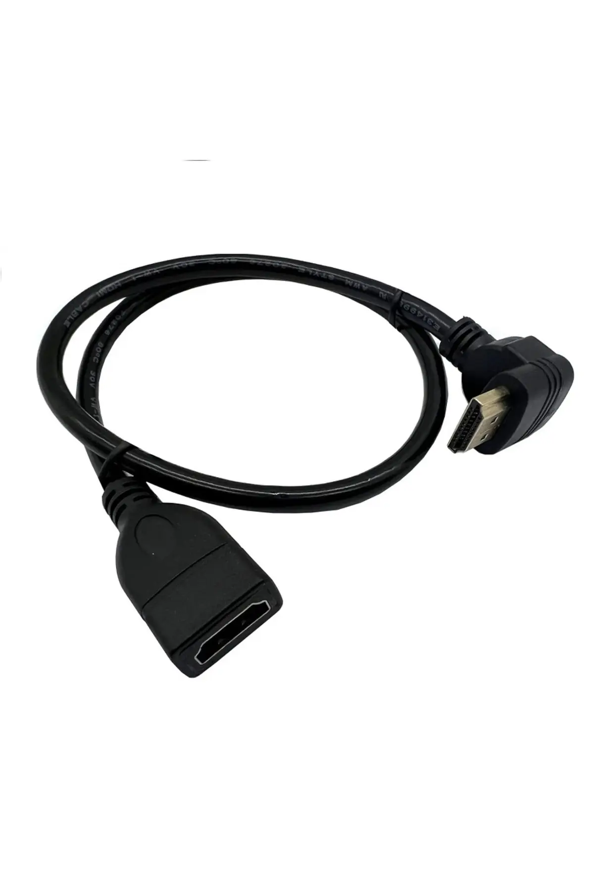 Hdmı Uzatma Kablosu 90 Derece L-tipi Hdmı Erkek Dişi Adaptör Kablosu Dirsek Uzatma Kablosu Hd - 50cm 001