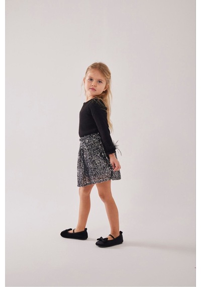 My Kids Wear Kız Çocuk Bayramlık Siyah Payet Etek Takımı 12479 Siyah