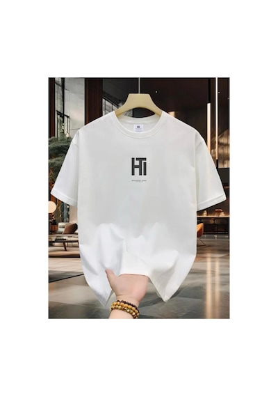 Medinenur Ht Yazı Detaylı Basic T-shirt Beyaz
