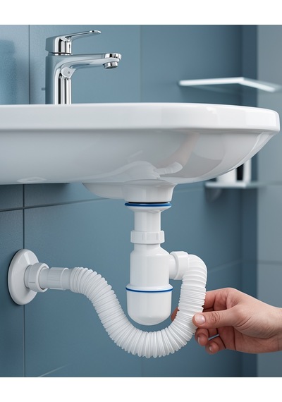 Lavabo Gider Borusu Esnek Sifon Seti Koku Önleyici