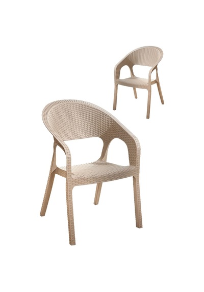 2 Adet Garden Cappucino Sandalye Bej