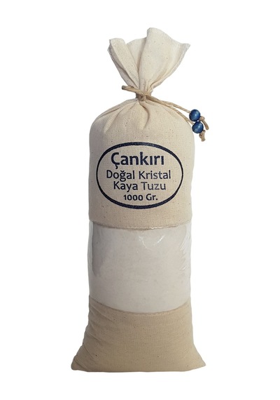 2 Adet Çankırı Kristal Kaya Tuzu Ince Çekilmiş Beyaz Bez Torbada 2 Kg. Orijinal Kaya Tuzu Ince