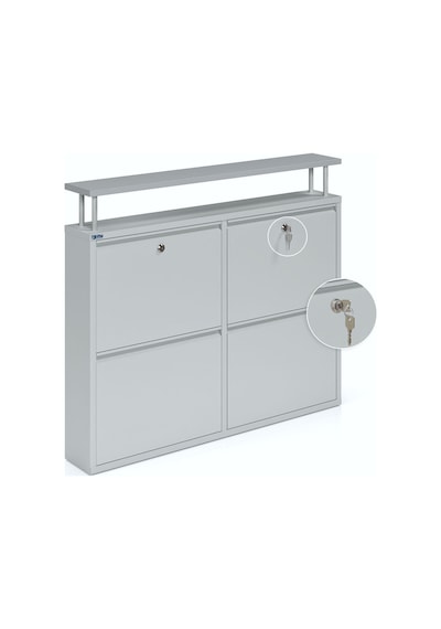 Ceha Kilitli Tablalı 4'lü Metal Ayakkabılık - Gri K.AYK-2.4/G/P 7035/KL Ceha Kilitli Tablalı 4'lü Metal Ayakkabılık - Gri K.AYK-2.4/G/P 7035/KL