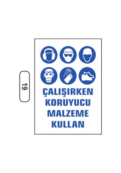 Çalışırken Koruyucu Malzeme Kullan Uyarı Ikaz Levhası (495144708)