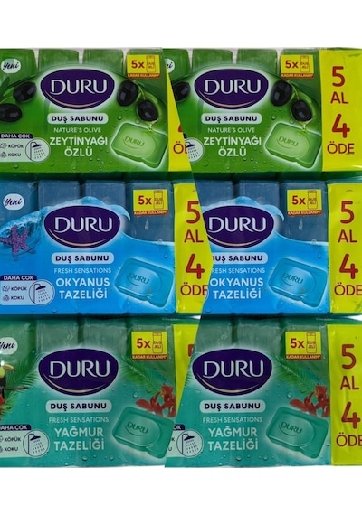 Duş Sabun Okyanus/zeytinyağlı/yağmur Tazeliği 5x150 Gr 750 Gr X 6 Adet Diğer