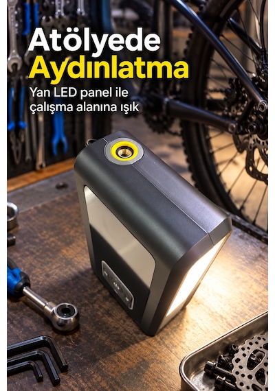 Powerbank Özellikli Akü Takviye Cihazı Ve Taşınabilir Hava Pompası