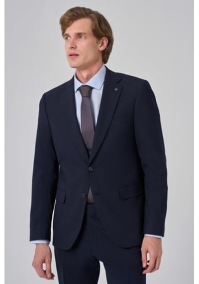 Morven Erkek Lacivert Slim Fit Mono Yaka Yelekli Takım Elbise 26mc001026200 Lacivert