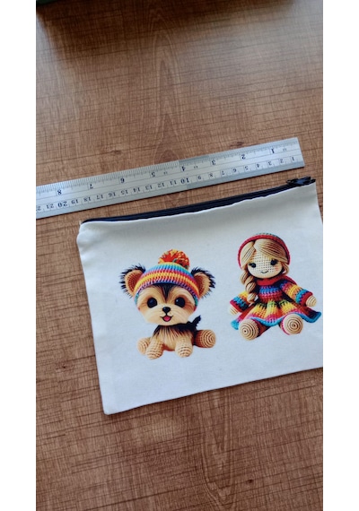 Wisheratelier Örme Sevimli Desenli Bez El Çantası