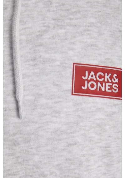 Jack & Jones Jjrush Erkek Kapüşonlu Sweatshirt Rahat Günlük Pamuklu Gri