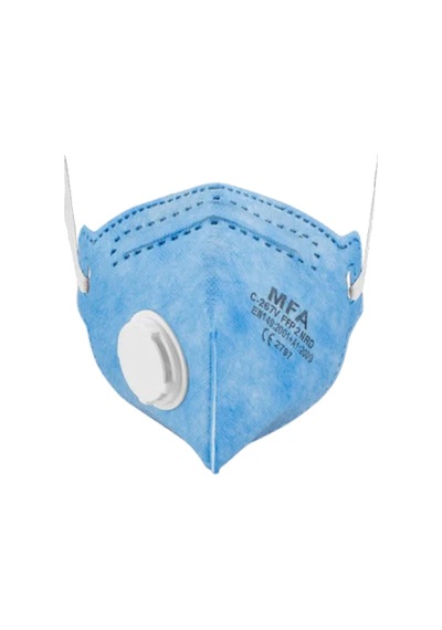 Mfa C-267v Ffp2 Nr D Ventilli Katlanabilir Toz Maskesi - Hydro-charging Filtre, Baret Uyumlu