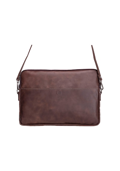 Bloomsleeve Leeds 14" Mahogany Dark Brown Hakiki Deri Laptop & Tablet Kılıfı Kahverengi