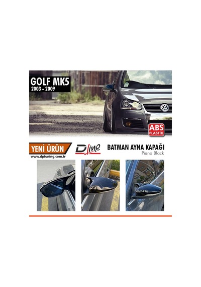 Volkswagen Golf 5 Yarasa Ayna Kapağı Parlak Siyah (2003 - 2009)