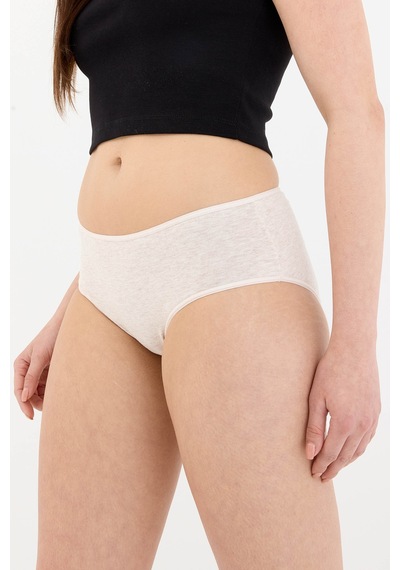 Air Krem Yüksek Bel Slip Külot Krem