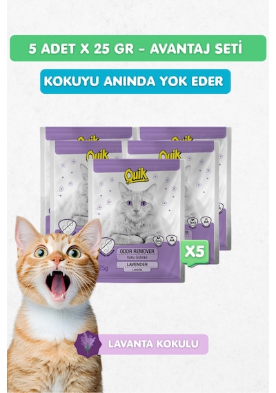 5li Set - Kedi Kumu Koku Giderici Lavanta Kokulu 25gr X 5