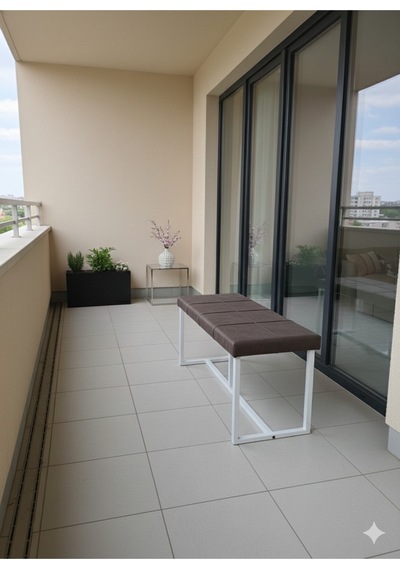 Özcan Metal Puf Bench Metal Ayaklı Bench Puf Bank Antre Mutfak Salon Yatak Odası Puf Bank 105 40 Kahverengi
