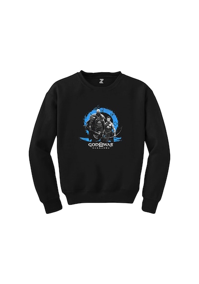 God Of War Ragnarok Kratos Atreus Logo Siyah Sweatshirt Siyah