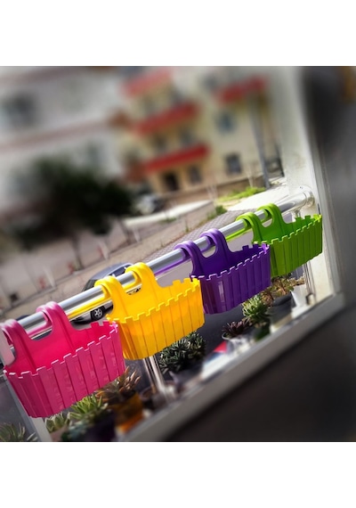 Poliwork Akasya Çit Desenli Askılı Balkon Saksısı 30 CM