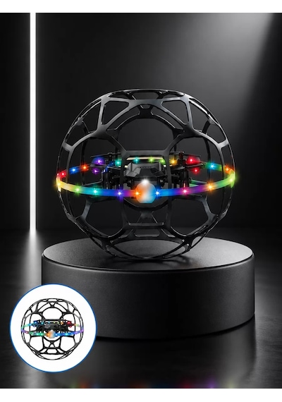 Şarjlı Futbol Topu Tasarımlı Mini Drone Led Aydınlatmalı Akıllı