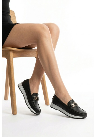 Giamgia Store Kadın Siyah Ortopedik Loafer Günlük Loafer Ayakkabı-2333