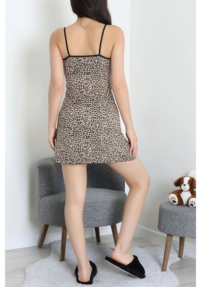 Modi Gecelik Elbise Leopar - 52358.2161. Altın - Siyah